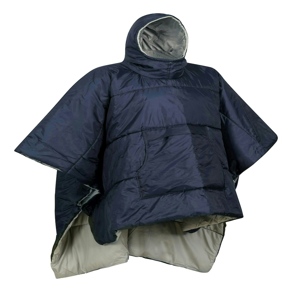 image 1 of Mountain Warehouse Wearable Blanket Unisex Hooded Warm Comfy for Camping Hiking Blue | Navy | One Size