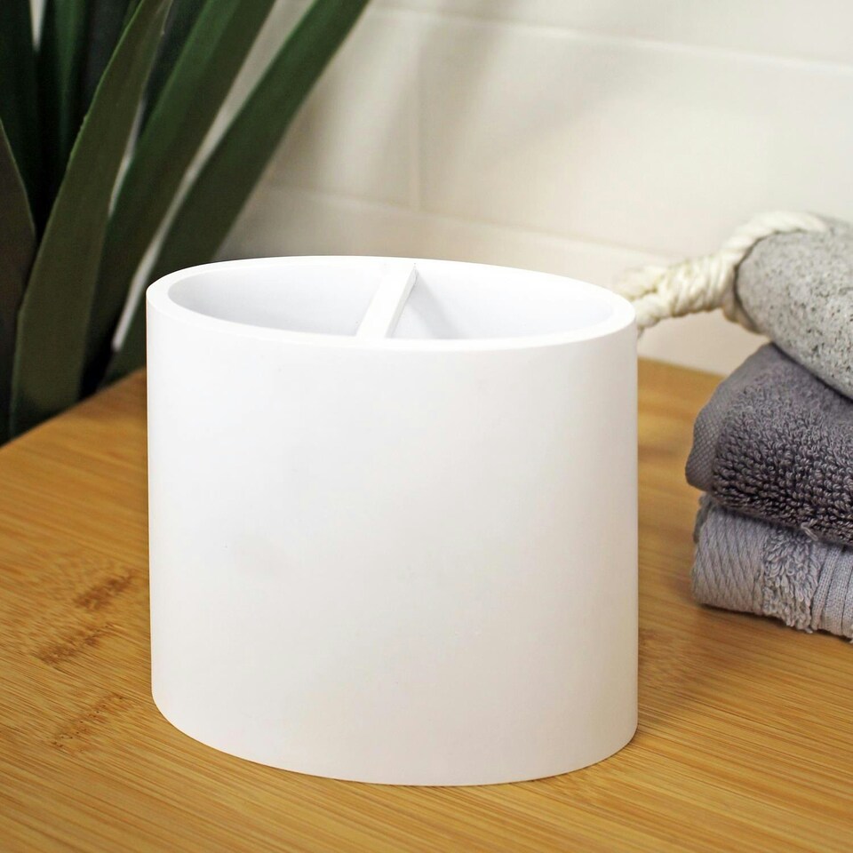 image 1 of Showerdrape Alto White Toothbrush Holder