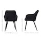 image 7 of Single Camden Modern Velvet Dining Chair with Armrests, Quilted Design & Black Metal Legs Black