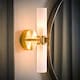 image 3 of ValueLights Canya Pair Gold 2 Way IP44 Frosted Glass Wall Lights & Bulbs | Gold
