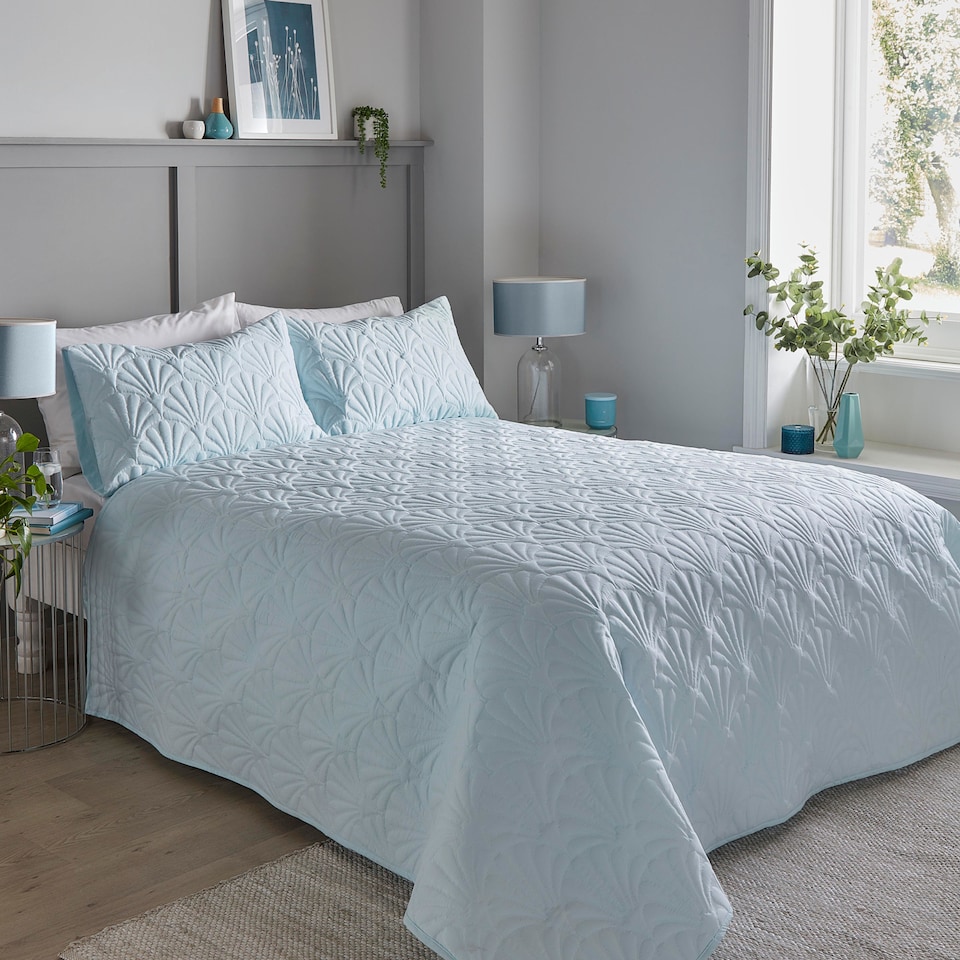 image 1 of Serene Cavali Bedspread Duck Egg