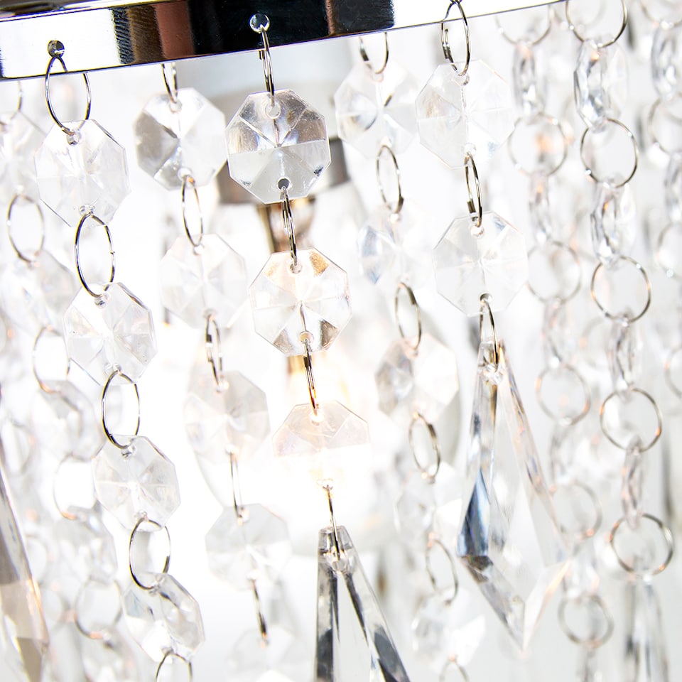 image 1 of Modern Waterfall Design Pendant Shade with Clear Acrylic Droplets and Beads | Clear