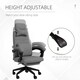 image 4 of Vinsetto Office Chair, Ergonomic Desk Chair, High Back Fabric Work Chair with 160 Reclining Backrest, Retractable Footrest, Neck and Lumbar Pillow for Home and Study, Dark Grey
