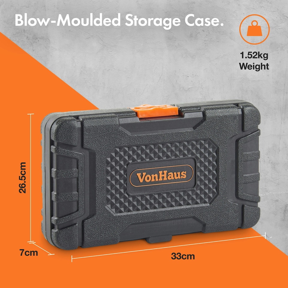 image 1 of VonHaus 130pc Socket and Bit Set with 72 Teeth Ratchet Handle