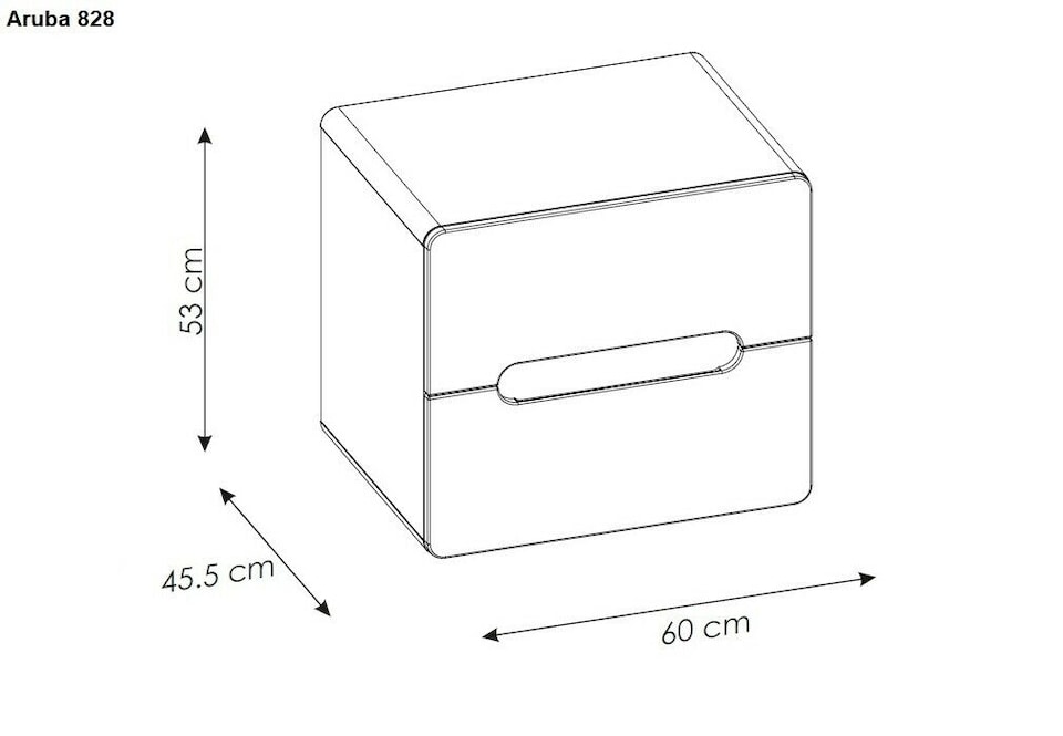 image 1 of 600mm Vanity Unit for Countertop Sink Wall Bathroom Cabinet with Drawers Handleless White Gloss Oak Arub