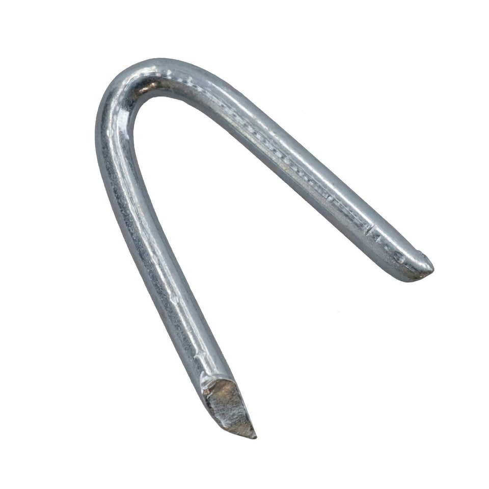 image 1 of 25mm Galvanised U Nails Heavy Duty Staples for Wires Fencing Mesh Netting 80pc