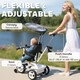 image 4 of HOMCOM Trike, 6 in 1 Tricycle for Kids, Baby Trike with Push Handle, Removable Canopy, 5-Point Seat Harness, Storage Basket, for 18Months -5 Years, White