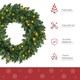 image 4 of HOMCOM Christmas Wreath 50 Warm White LED Lights Ideal Artificial Decor