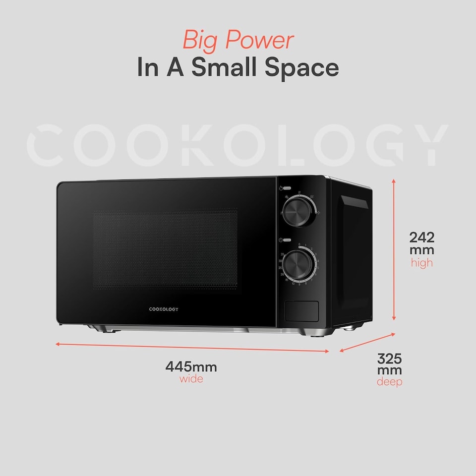 image 1 of 20L Freestanding Microwave Oven with Mechanical Controls 700W - Black