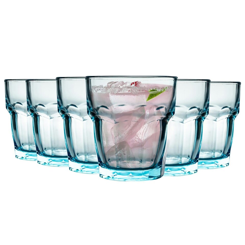 image 1 of Bormioli Rocco Rock Bar Lounge Water Glasses - 270ml - Blue - Pack of 6