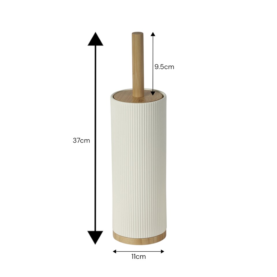 image 1 of Showerdrape Bondi Cream Toilet Brush & Holder | Cream | 1