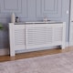 image 7 of Vida Designs Milton Radiator Cover Painted MDF Slatted Cabinet Extendable, White, 140-204cm
