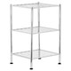 image 4 of Micah 3 Tier Chrome Shelf Unit with Rubber Feet Silver