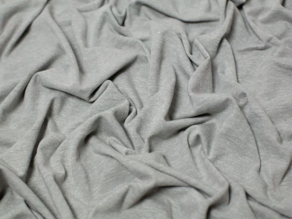 Minerva Core Range Green Melange Cotton Jersey Stretch Knit Fabric for Dressmaking, 150cm / 59" Wide - per metre