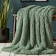 image 2 of Cuddly Extra Fluffy Throw Ultra Soft Plush Blanket for Sofa Bed Home Decor | Green