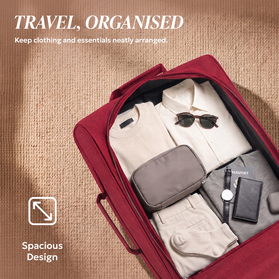 image 1 of Lugg Single Trolley Soft Cabin Bag 45x36x20cm Lightweight Hand Luggage