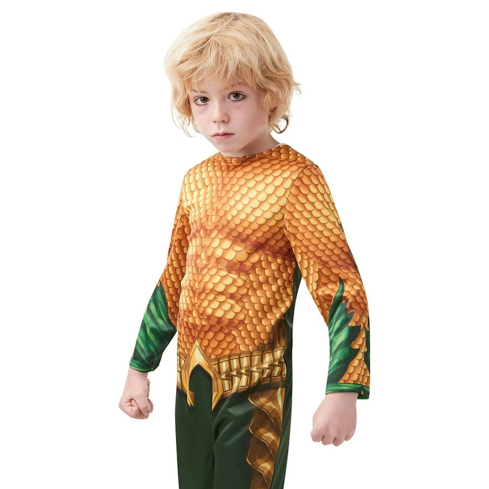 image 1 of Aquaman Childrens/Kids Costume - Gold/Green - L L