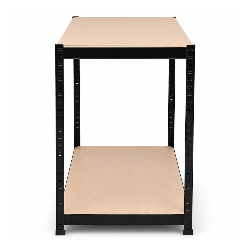 image 1 of Industrial Heavy Duty Steel Workbench Table Shelving Garage Shed | Black