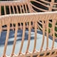 image 4 of Bistro Set Natural Wicker Frame Black Steel Leg Glass Tabletop Outdoor Furniture
