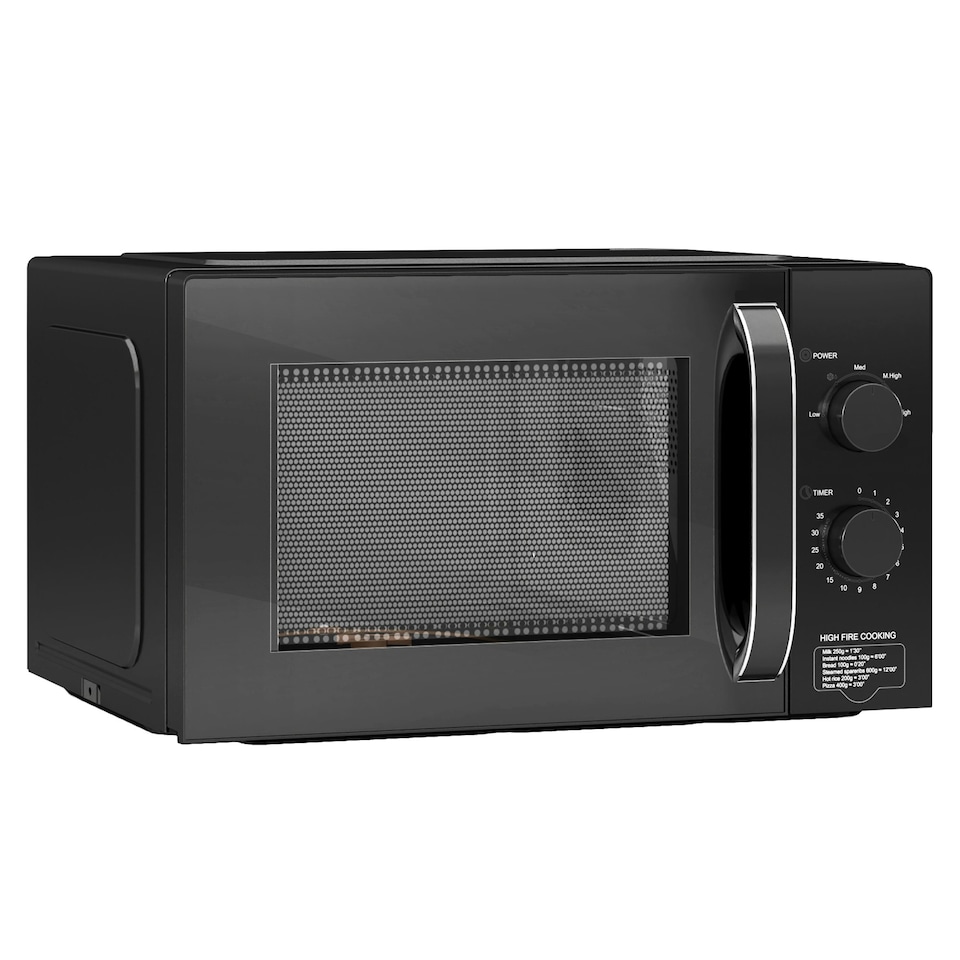 image 1 of HOMCOM 23L Solo Manual Microwave Oven with 5 Levels, Timer, Black