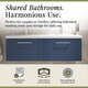 image 2 of Balterley Partial Fluted 2 Drawer Wall Hung Vanity Unit with Double Ceramic Basin | Blue | Satin Blue