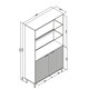 image 8 of Grey Display Cabinet 100cm Ribbed Doors Gold Legs Modern Storage Unit Grey