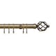 image 1 of 25-28mm Cage End Antique Brass Metal Curtain Pole Set 200 - 380cm | Bronze | Bronze