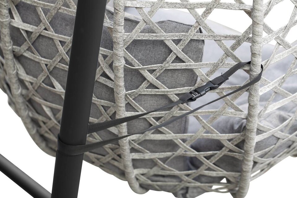 image 1 of URBNLIVING Rattan Hanging Egg Chair With Stand Indoor Outdoor