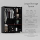 image 5 of Vida Designs Riano 3 Door 2 Drawer Mirrored Wardrobe With Shelf & Clothes Rail, Black