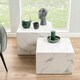 image 5 of Dice Square Coffee Table Set in White Marble Effect