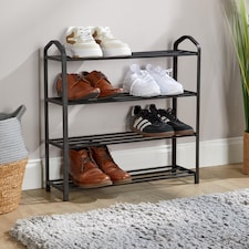 4 or 5 Tier Shoe Storage Rack Footwear Stand Shelf Hallway Entryway Organiser | Black