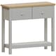 image 7 of Vida Designs Arlington 2 Drawer Console Table With Shelf, Grey & Oak