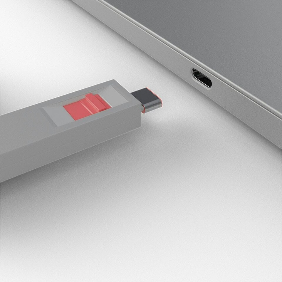 image 1 of USB-C Port Blocker Kit, Pink (1x Key, 4x Locks)