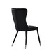 image 4 of Set of 4 New York Modern Velvet Dining Chairs with High Back, Black Metal Legs Black | Silver End Tips