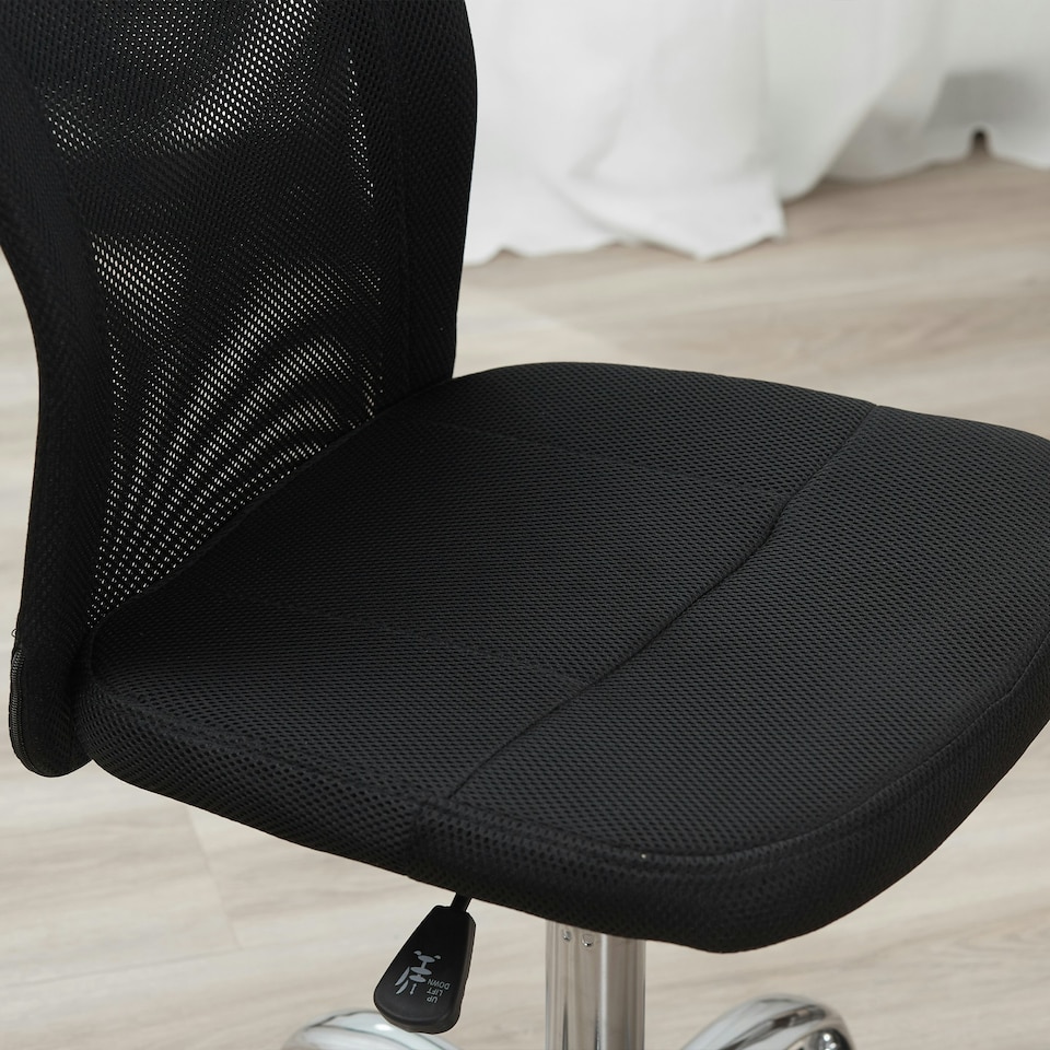image 1 of Vinsetto Armless Office Chair with Adjustable Height Mesh Back Wheels Black