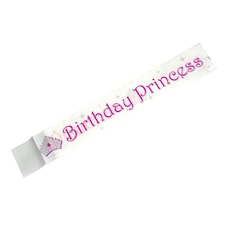 Creative Party Birthday Princess Foil Party Sash - White/Pink - One Size