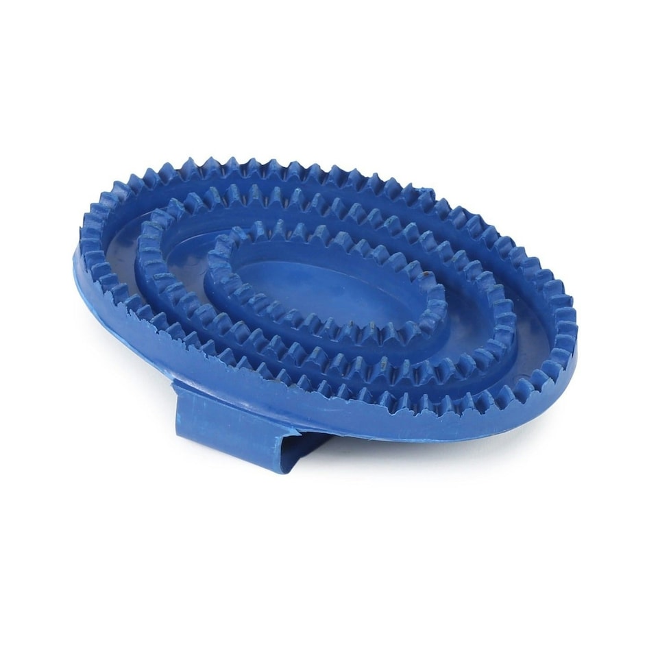 image 1 of Ezi-Groom Rubber Horse Curry Comb - Blue - 145mm