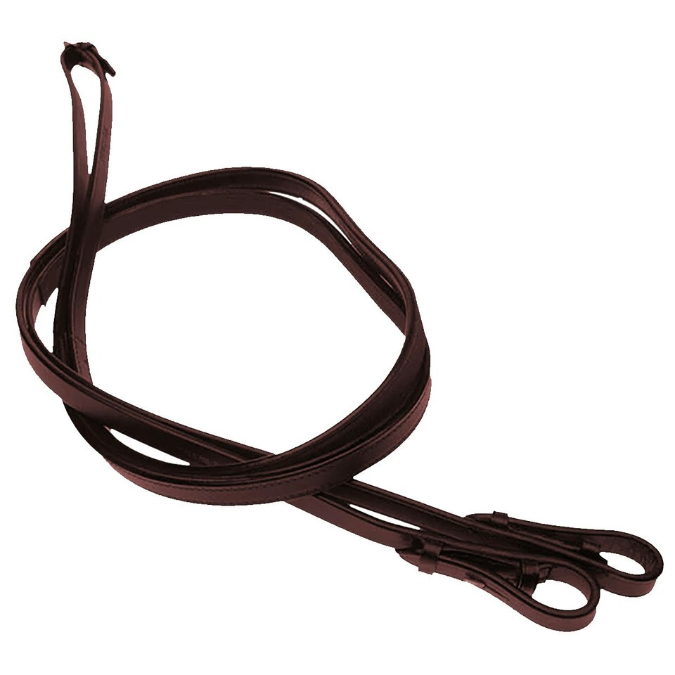 image 1 of Kincade One Sided Rubber Reins - Brown - 54in
