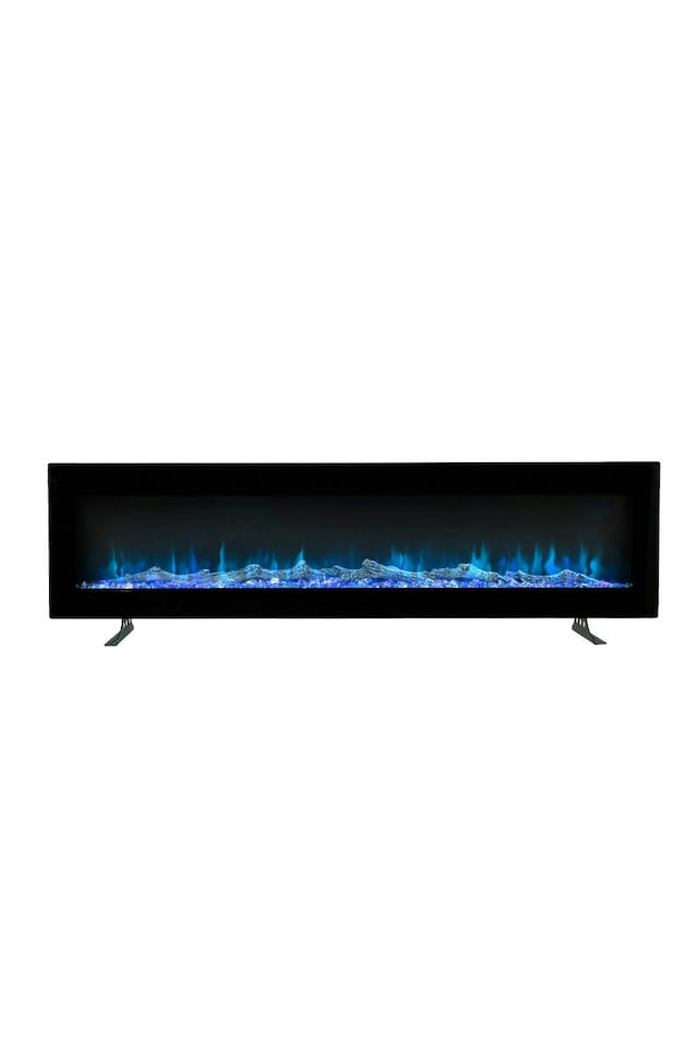 image 1 of Living and Home 60 Inch Modern Electric Fireplace - Wall Mounted/Freestanding, with Remote Control, 1800W