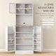 image 4 of HOMCOM 169cm Tall Kitchen Pantry Storage Cabinet with Microwave Shelf | White | White