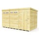 image 1 of 12 x 6 Feet Pent Security Shed - Single Door - Wood - L178 x W358 x H201 cm | Brown