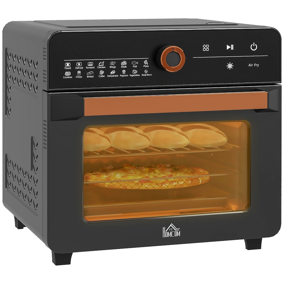image 1 of HOMCOM Air Fryer Oven 20L Countertop Mini Oven with 16 Presets 1400W Black