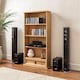 image 2 of Corona Bookcase 1 Drawer DVD Media Rack 4 Shelf Display Storage Unit Solid Mexican Pine