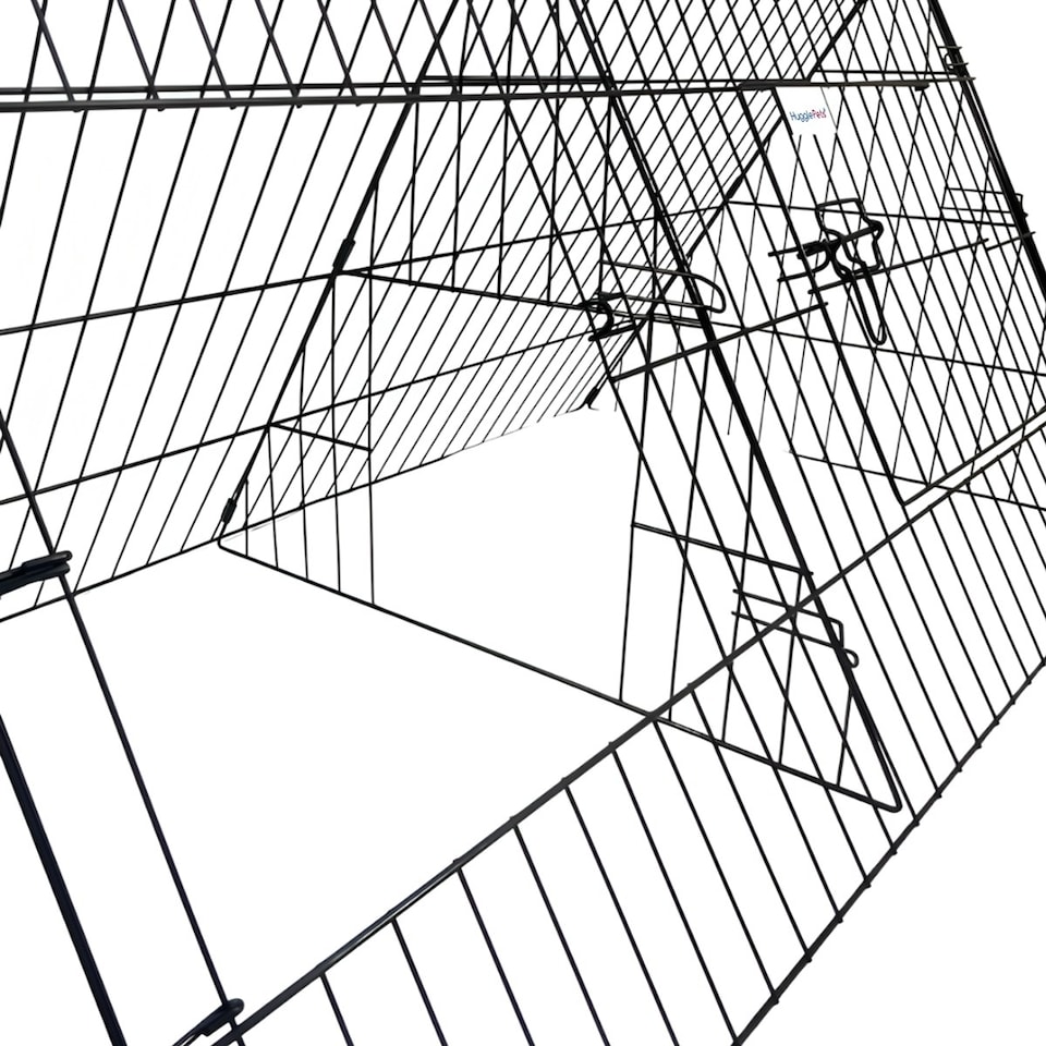 image 1 of HugglePets Triangle Metal Hutch - 4Ft Silver