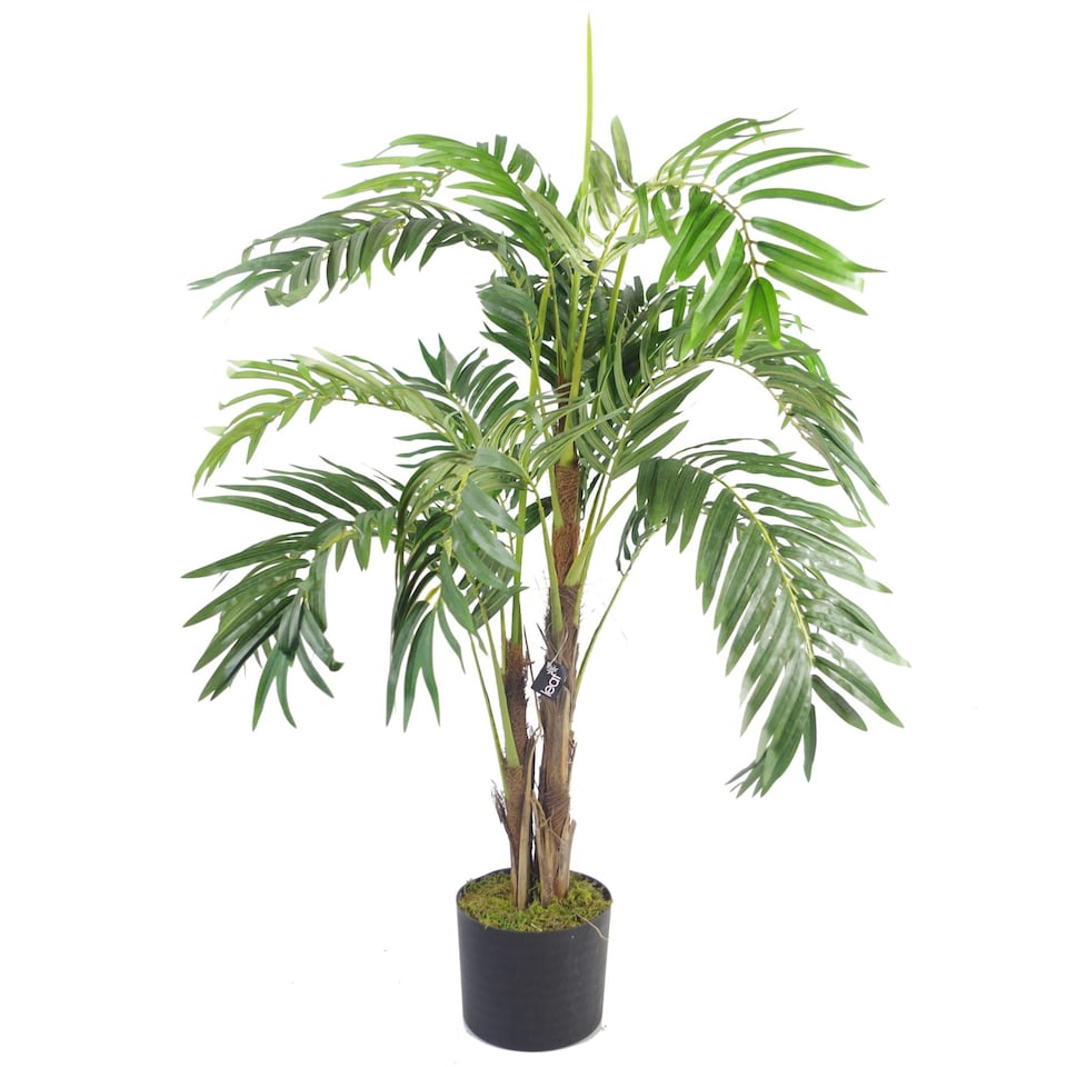 image 1 of 120cm Premium Artificial palm tree with pot with Copper Metal Planter | Green | 4ft