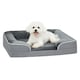 image 1 of PawHut Dog Sofa Bed, Washable Soft Plush Pet Bed with Removable Flannel Cover and Non-Slip Bottom, Anti-Anxiety for Cats and Small Dogs, 70 x 60 x 16.5 cm, Grey | Grey | S