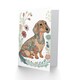 image 2 of Floral Patterns Dachshund Short Haired Dog Art Card