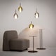 image 3 of Duality Modern 20cm Dome Pendant Ceiling Light Black 1xE27 Gold Shade