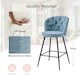 image 6 of SONARA Set of 2 Blended Woven Fabric Counter Height Bar Stools with Backrest | Blue