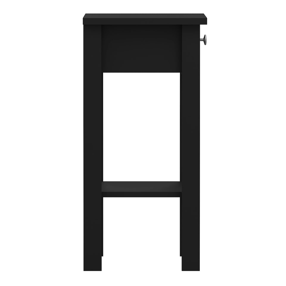 image 1 of Madrid Bedside Table with 1 Drawer in Matt Black